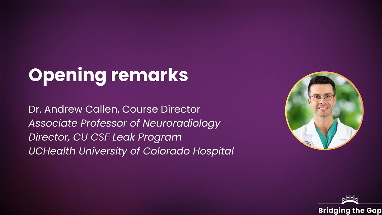 Dr. Andrew Callen: Opening Remarks for Bridging the Gap Conference 2024