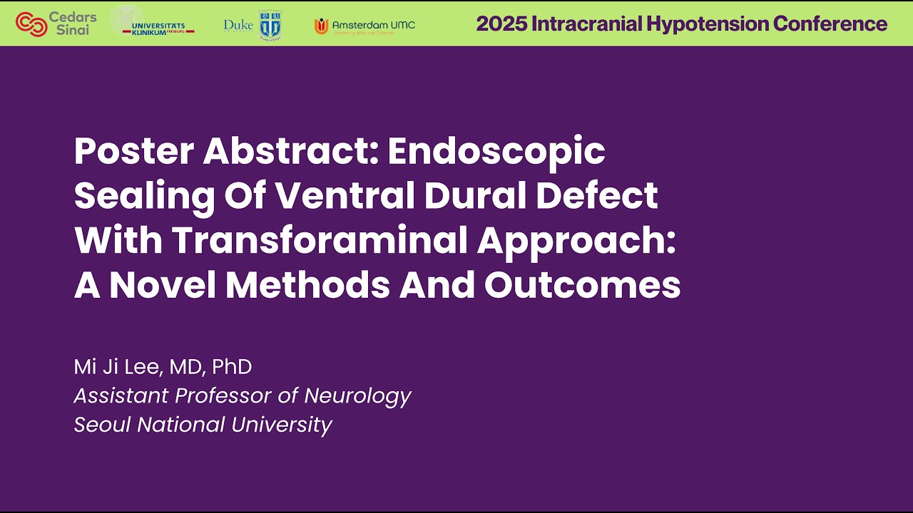 Endoscopic Sealing of Ventral Dural Defect with Transforaminal Approach — Dr. Mi Ji Lee