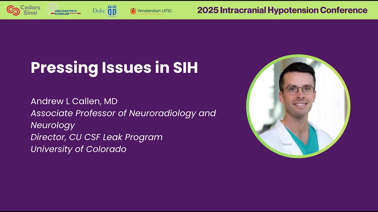 Pressing Issues in SIH — Dr. Andrew Callen
