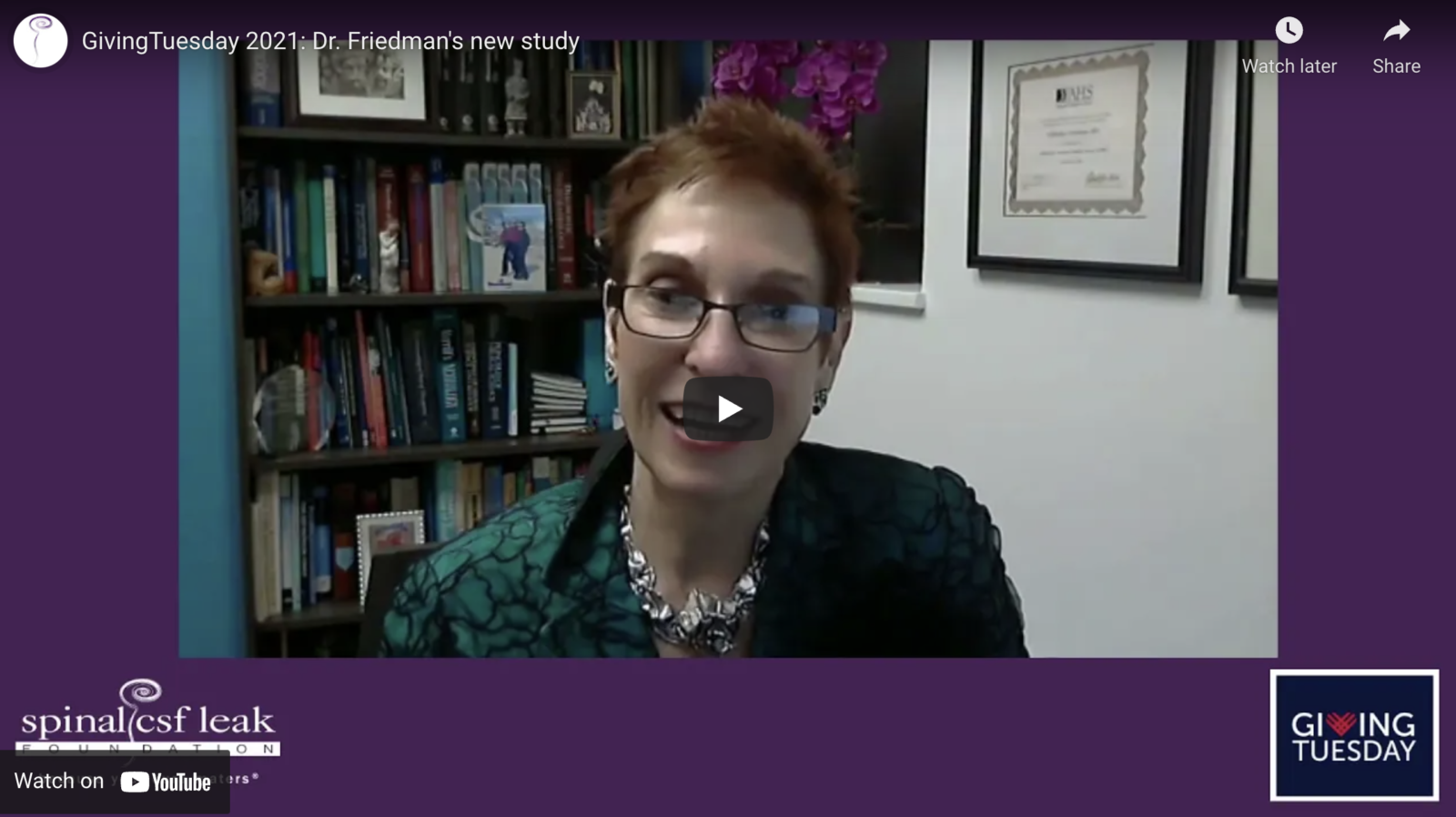 Preview of a YouTube video interview with Dr. Friedman about her new study