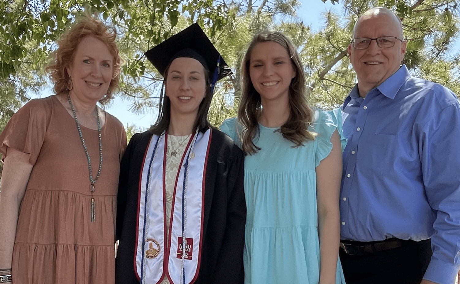 Emma and family at her college graduation