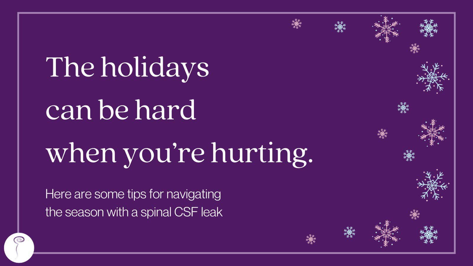 The holidays can be hard when you're hurting.