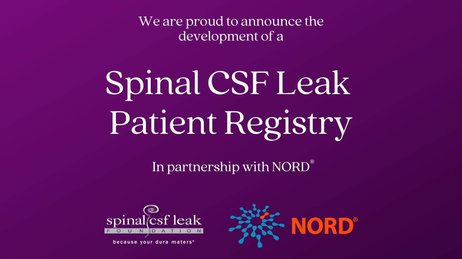 patient registry announcement