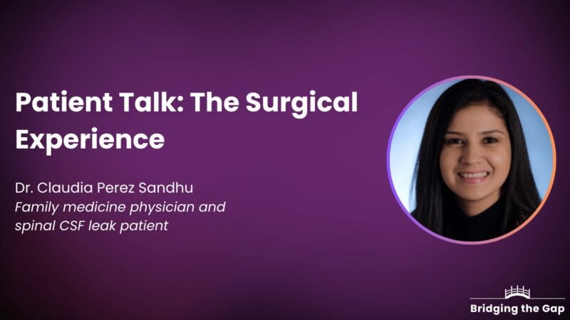 Patient talk, Dr. Claudia Perez Sandhu