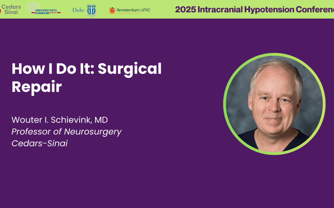 How I Do It: Surgical Repair — Dr. Wouter Schievink