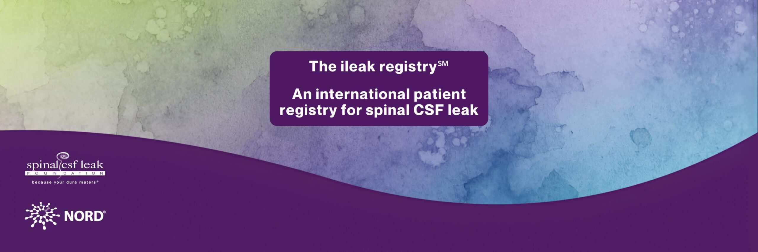 The ileak registry℠, an international patient registry for spinal CSF leak, is here!