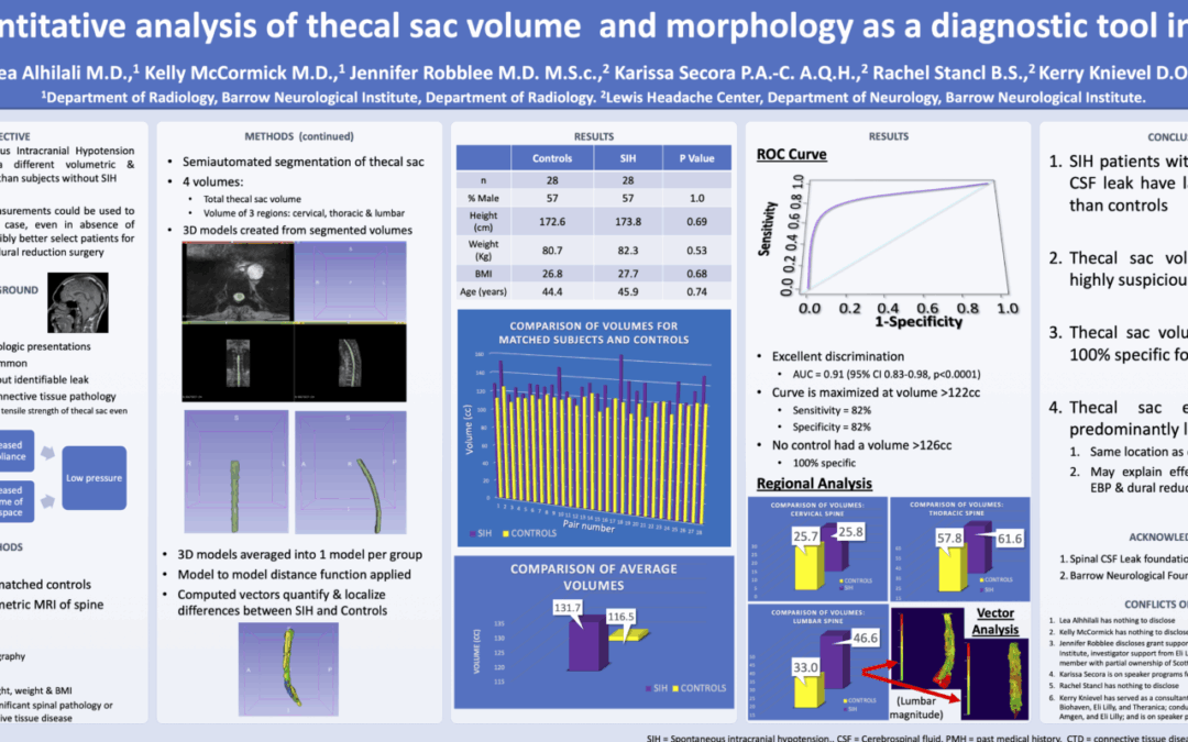 Research Update: Thecal Sac Volume and Morphology as a Diagnostic Tool in SIH