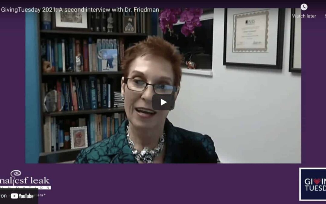 GivingTuesday 2021: Talking with Dr. Friedman
